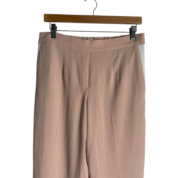 Babaton Conan Nude Blush Crepe Side Stripe Slim Ankle Trouser Pants Size 10 - Picture 4 of 10